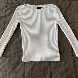 RALPH LAUREN WHITE CABLE SWEATER TOP